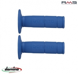 Conjunto de punhos de motocross - enduro Domino - cor: azul (comprimento: 118 mm) - RMS