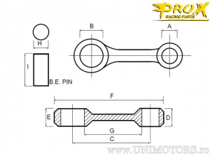 Connecting rod kit - Honda FMX 650 Vigor ('05-'07) / NX 650 Dominator ('88-'02) / SLR 650 ('97-'00) / XR 650 L ('93-'20) - ProX