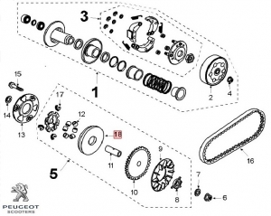 Coperchio variatore - Peugeot Vclic / Vclic Evolution 4T 50cc - Peugeot