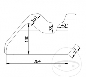 Copertura interna per motocicletta 264 x 130 cm grigia - JM