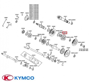 Crabot achteruitversnelling transmissie (achtergroep) origineel - ATV Kymco MXU 300cc - Kymco