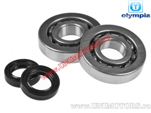 Crankshaft bearings and seals set - Piaggio / Gilera 50cc 2T - (Olympia)