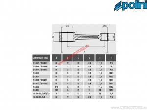 Crankshaft (piston bolt 12mm) - Polini