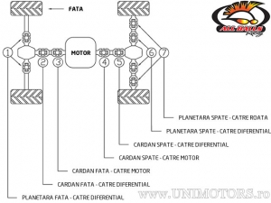 Croisillon de Joint Universel - Arbre de Transmission Avant - vers le Moteur - 19-1009 - All Balls