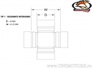 Cruzeta de cardan - cardan dianteiro - para motor - 19-1003 - All Balls