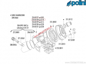 Cylinder Gasket Big Evolution (thickness 0.10mm / 10 pieces) - 254.0128 - Polini