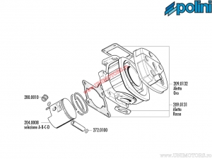 Cylinder gasket set (2090131) - Cagiva Aletta Rossa 125 / Dakar 125 / Elefant 125 - Polini