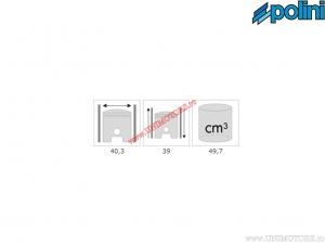 Cylinder set (diameter 40.3mm / 49.7cc) - 133.1011 - Minarelli AM4-5 / AM6 50 2T LC - Polini