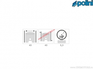 Cylinder set (diameter 43mm / 63cc / piston bolt 10mm) - 1400133/10R - Polini