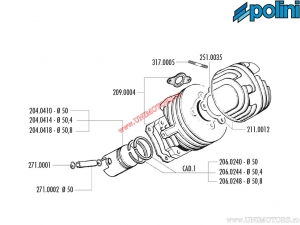 Cylinder set (diameter 50mm / 84cc) - 140.0059 - Polini