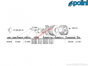 Cylinder set (diameter 57.5mm / 112cc) - 140.0058 - Polini