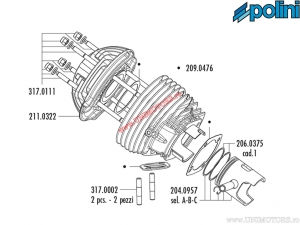 Cylinder set (diameter 58mm / 134.9cc) - Polini