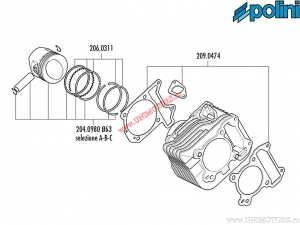 Cylinder set (diameter 63mm / 182cc) - Polini - without picture!!!