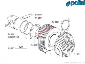 Cylinder set (diameter 63mm / 187cc) - Polini