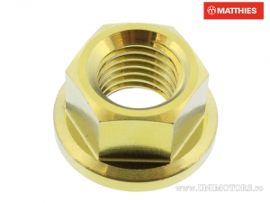 Dado pignone posteriore Pro Bolt M10 x 1.25 mm titanio oro - Daelim Damien 125 / VJ 125 Roadwin / Honda CA 125 Rebel - 80 Km/h -