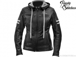 Damen Motorradjacke mit Kapuze Rusty Stitches Joyce Schwarz-Weiß (schwarz-weiß) - Rusty Stitches