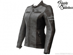 Dames motorjas Rusty Stitches Joyce Zwart-Grijs (zwart-grijs) - Rusty Stitches