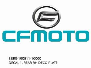 DECAL 1, PLĂCUȚĂ DECORATIVĂ SPATE RH - 5BR0-190511-10000 - CFMOTO