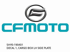 DECAL 1, PLACĂ LATERALĂ STÂNGĂ A CUTIEI DE MARFĂ - 5HY0-190401 - CFMOTO