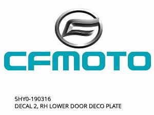 DECAL 2, RH LOWER DOOR DECO PLATE - 5HY0-190316 - CFMOTO