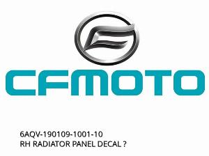 Decalcomania panoului radiatorului drept - 6AQV-190109-1001-10 - CFMOTO