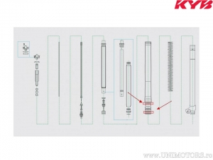 Dichtring Sicherheit Teleskop 2x63mm - Honda CRF 450 R / Husqvarna TE 449 ie / TM Racing MX 250 Fi / Yamaha WR 450 - Kayaba