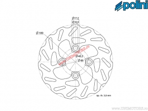 Disc frana fata (180x48,2x3,5mm) - MBK Booster Next Generation 50 AIR 2T ('96-'98) / Booster Track 50 AIR 2T ('96-'97) - Polini