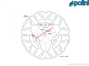 Disc frana fata (200x64,2x4mm) - Peugeot Metropolis SBC 400i H2O 4T E2 ('14-'17 / fata,<-S,D->) - Polini