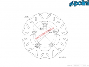 Disc frana fata (260x105,2x5mm) - Kymco X-Citing 250i H2O 4T E2 ('05-'08) / X-Citing R 500i H2O 4T E2 ('07-'08) - Polini