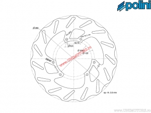 Disc frana fata (260x108,2x3,5mm) - Derbi Senda R DRD Racing 50 H2O 2T E2 ('04-'05 / EBE050) (edition fata) - Polini