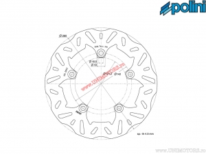 Disc frana fata (260x121,2x4,5mm) - Suzuki Burgman 250i H2O 4T E2 ('03-'06) / Burgman 650i H2O 4T E3 ('07-'12) - Polini