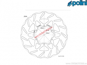 Disc frana fata (260x90,2x4mm) - Derbi Senda 50 DRD R / Senda 50 Extreme / Senda 50 R - Polini