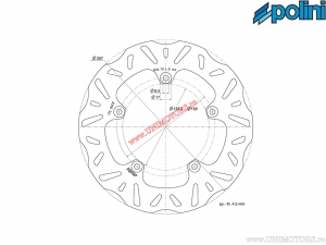 Disc frana fata (267x132,2x4,5mm) - MBK Evolis 125i H2O 4T E3 '(14-'16) / Yamaha X-Max 250 H2O 4T E2 ('05-'06) - Polini