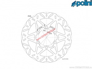 Disc frana fata (300x100,2x5mm) - Piaggio Beverly ST ABS 350i H2O 4T E4 ('17-'21 / fata) - Polini