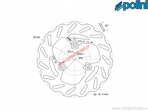 Disc frana fata / spate (190x58,2x4mm) - Polini