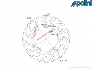 Disc frana fata / spate (200x96,2x4mm) - Malaguti Drakon Naked 50 H2O 2T E2 ('05-'07 / AM6) (spate '07) - Polini