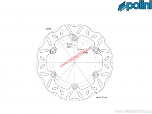 Disc frana fata / spate (256x144,2x5mm) - Honda SH 300i H2O 4T E4 ('15-'20 - fata/spate) - Polini