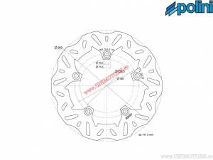 Disc frana fata / spate (260x125,2x5mm) - Kymco People GT 125i H2O 4T E3 ('10-'14 - fata/spate, ABS, '14->) - Polini