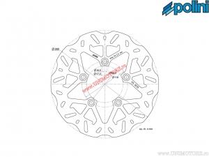 Disc frana fata / spate (260x88,2x4mm) - Kymco People GT 300i H2O 4T E3 ('11-'18 - fata/spate, '11-'13) - Polini