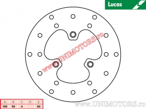 Disco de freio dianteiro MST252 rígido - Lucas TRW