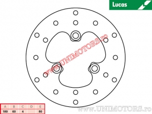 Disco de freio dianteiro MST256 rígido - Lucas TRW