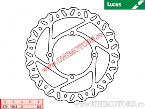 Disco de freio dianteiro MST282EC rígido - Lucas TRW