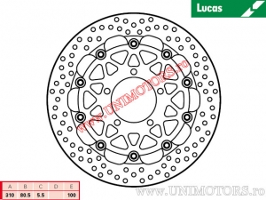 Disco de freio dianteiro MSW264SP com disco flutuante - Lucas TRW