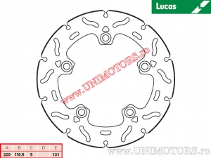 Disco de freio traseiro MST219RAC de corrida - Lucas TRW