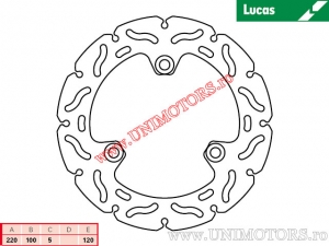 Disco de freio traseiro MST422RAC rígido - Lucas TRW