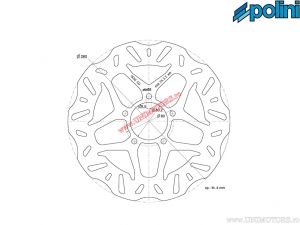 Disco de freno delantero (260x60,2x4mm) - Aprilia Atlantic GT 500i H2O 4T E1 ('01) / Derbi Rambla 300i H2O 4T E3 ('10-'11) - Pol