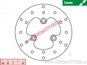 Disco de freno delantero MST243 rígido - Lucas TRW