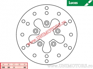 Disco de freno delantero MST258 rígido - Lucas TRW