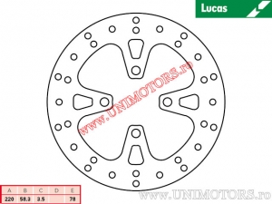 Disco de freno delantero MST452 rígido - Lucas TRW