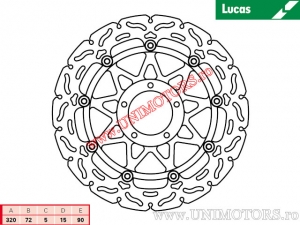 Disco de freno delantero racing MSW267RAC flotante - Lucas TRW